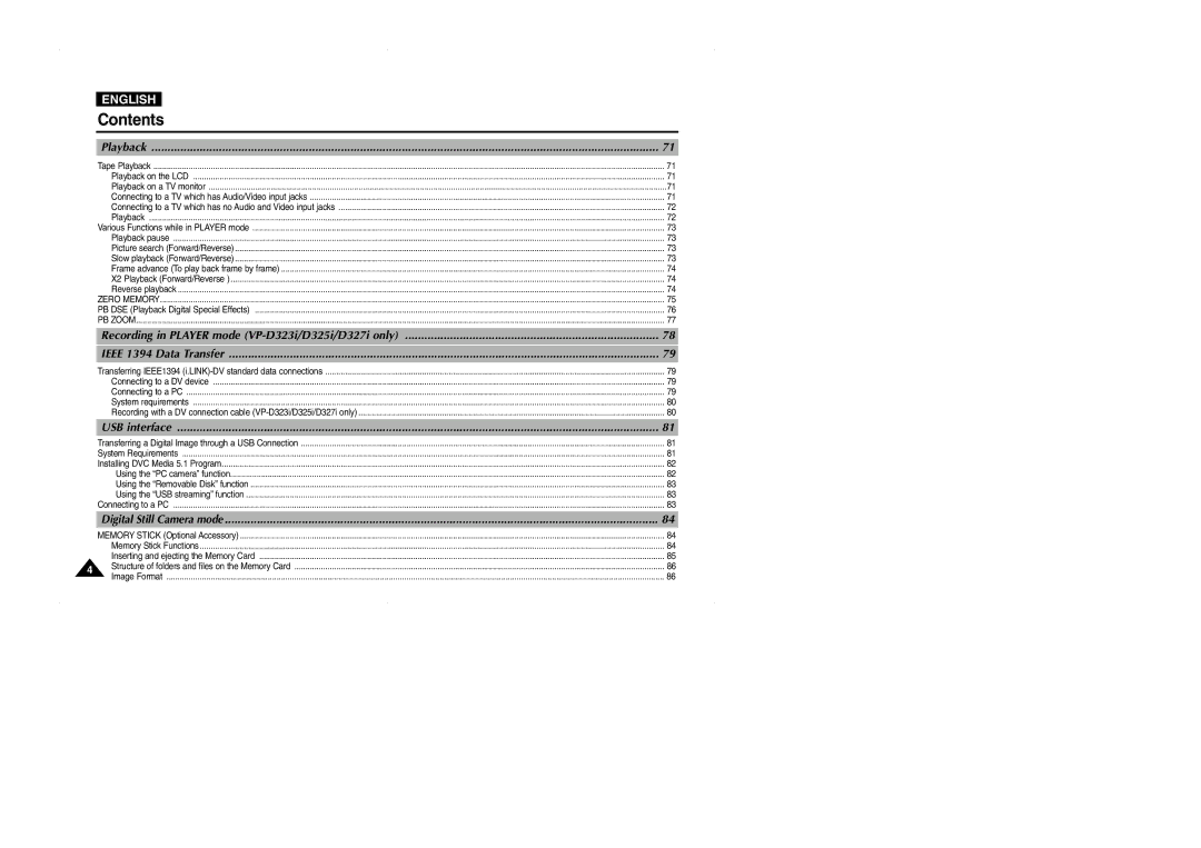 Samsung D327(i), VP-D323(i), D325(i) manual Playback 