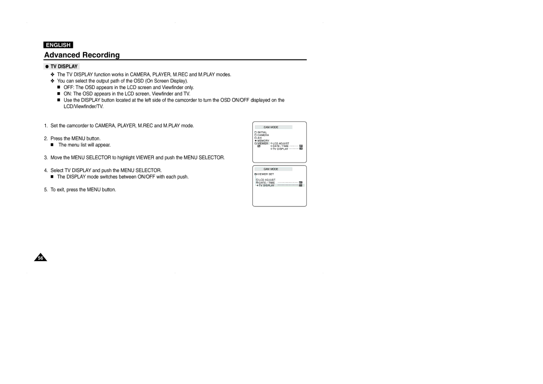 Samsung D325(i), VP-D323(i), D327(i) manual TV Display 