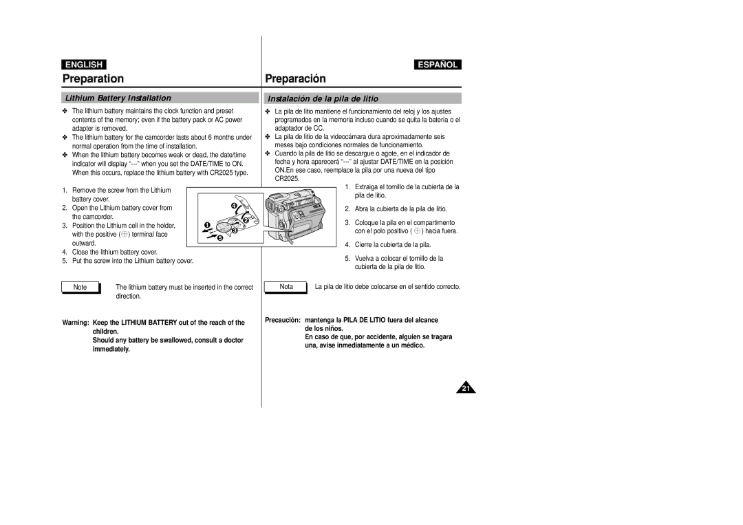 Samsung VP-D34(i), VP-D33(i), VP-D31(i), VP-D39(i), VP-D30(i) manual Preparació n 