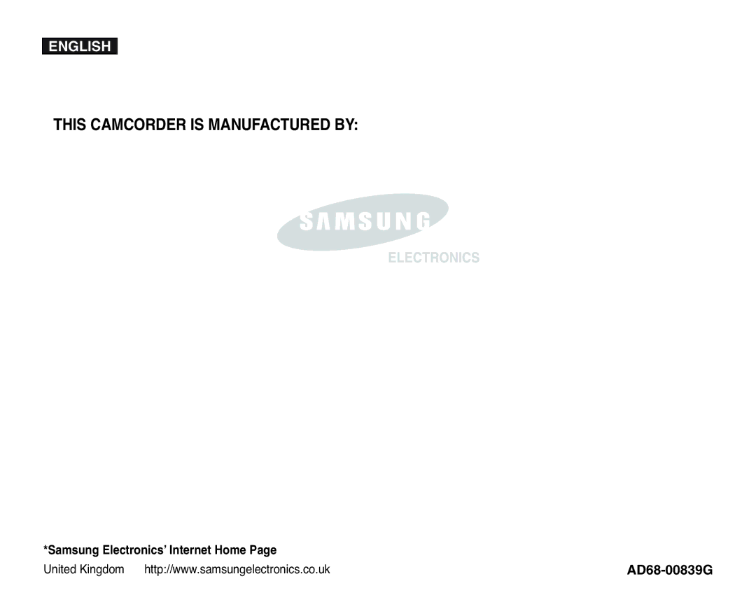 Samsung D354(i), VP-D351(i), D353(i), D355(i), D352(i) manual AD68-00839G 