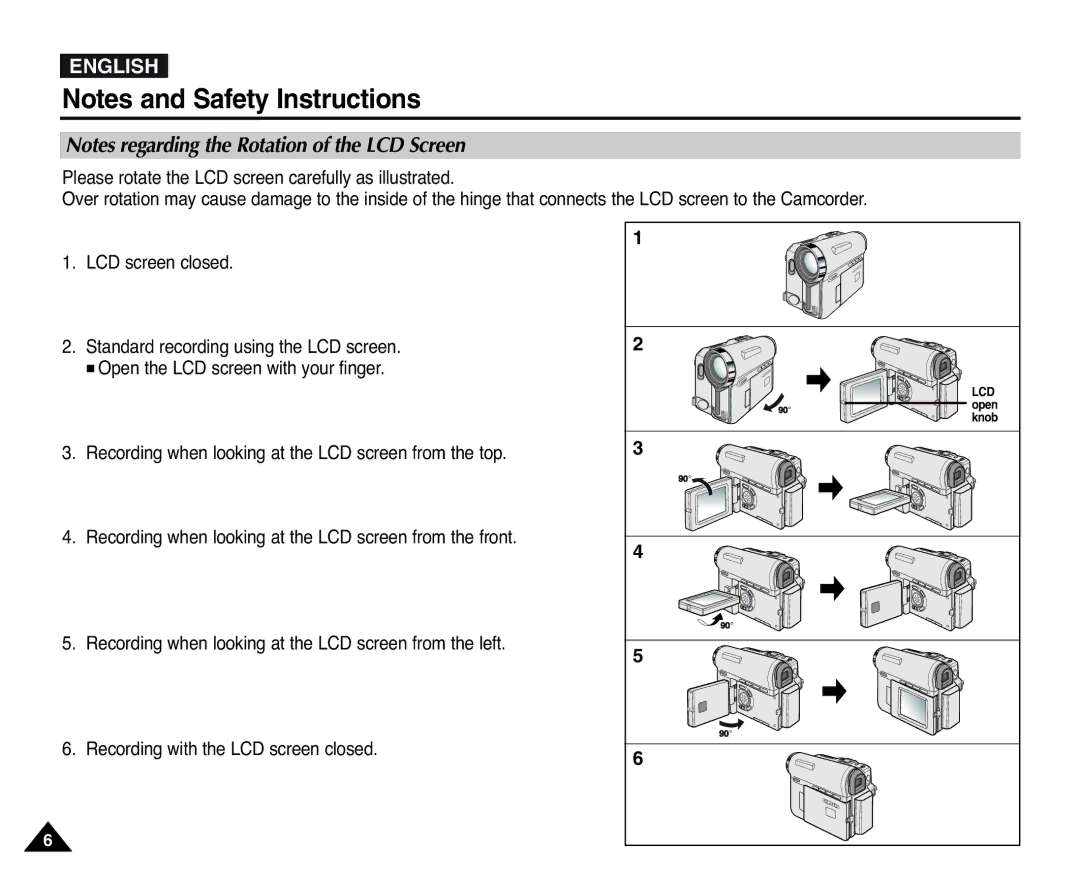 Samsung D353(i), VP-D351(i), D355(i), D352(i), D354(i) manual Lcd 