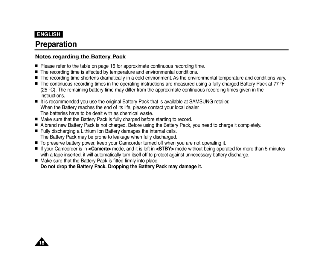 Samsung D372WH(i), VP-D371(i), D975W(i), D371W(i) manual Preparation 