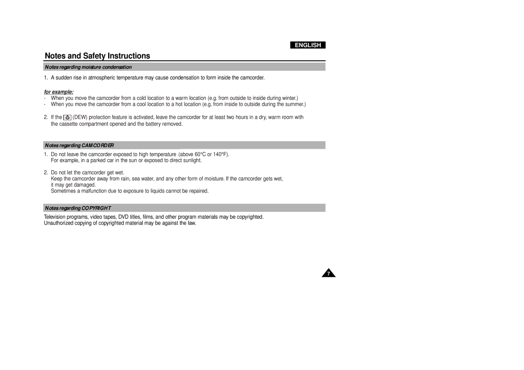 Samsung VP-D340, VP-D380 manual For example 