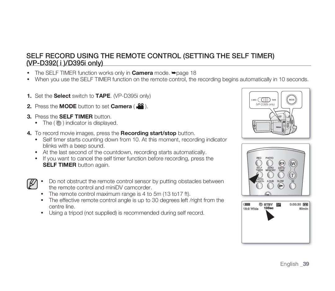 Samsung VP-D391I/XER, VP-D391/XEF, VP-D391/EDC, VP-D391I/MEA manual 00030 