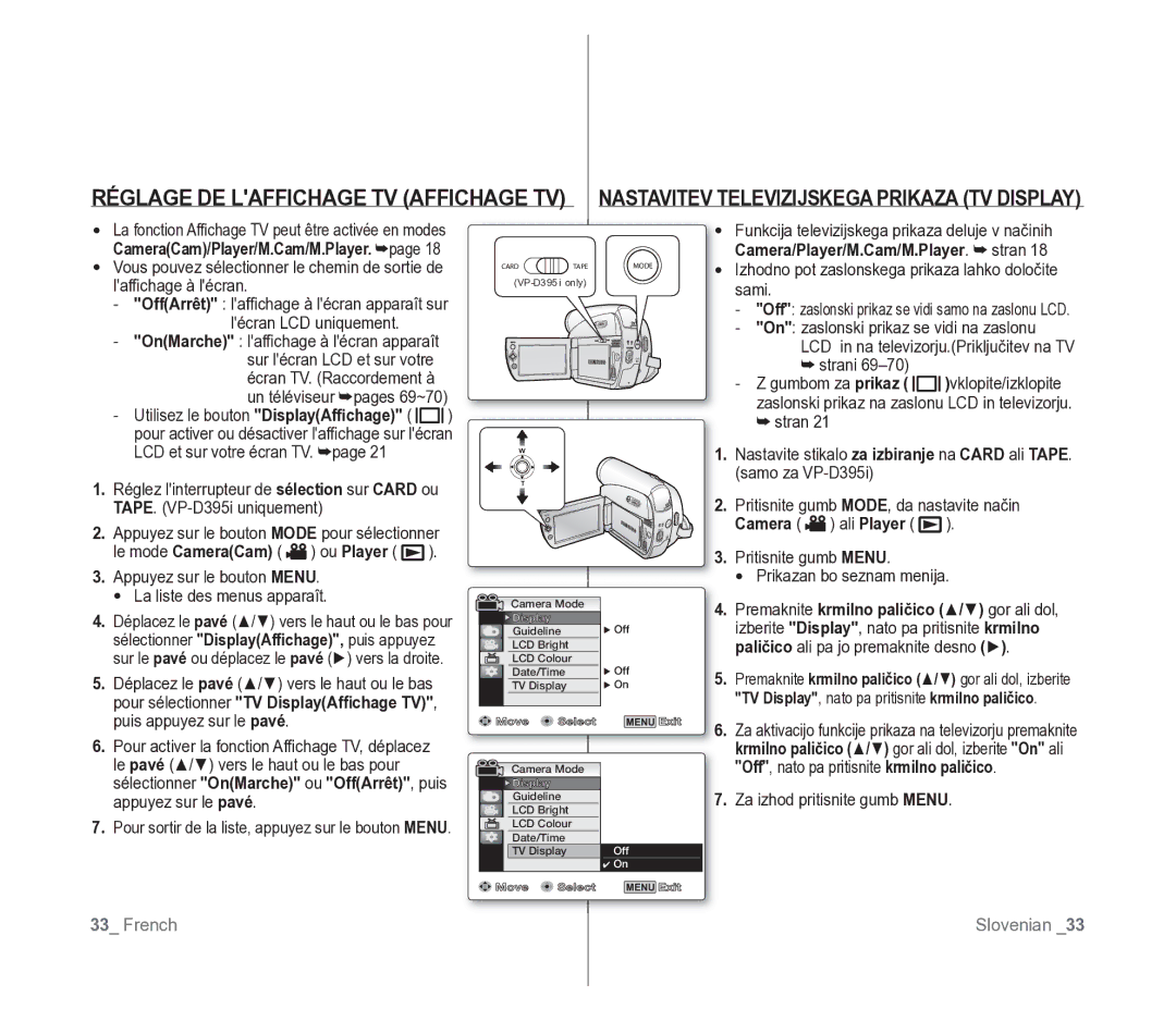 Samsung VP-D391/EDC, VP-D391/XEF manual Strani 