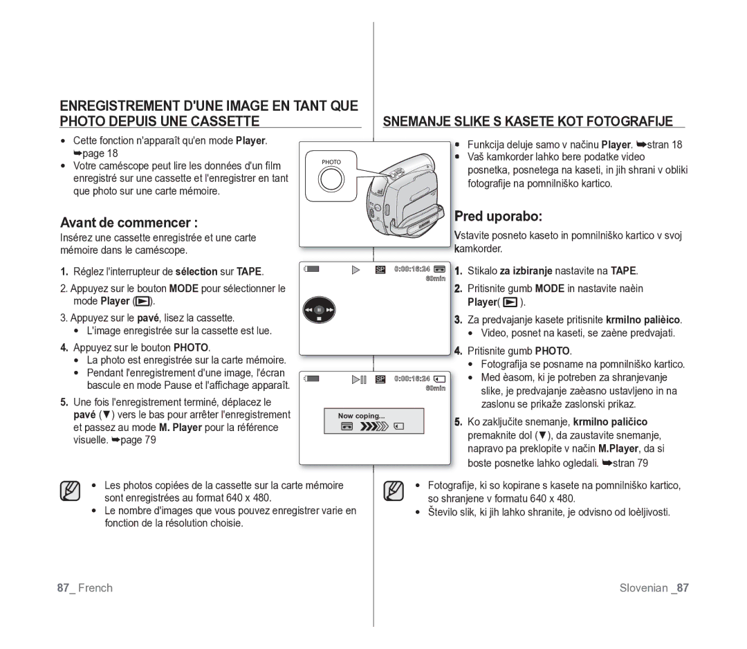 Samsung VP-D391/EDC, VP-D391/XEF manual Avant de commencer, Pred uporabo 