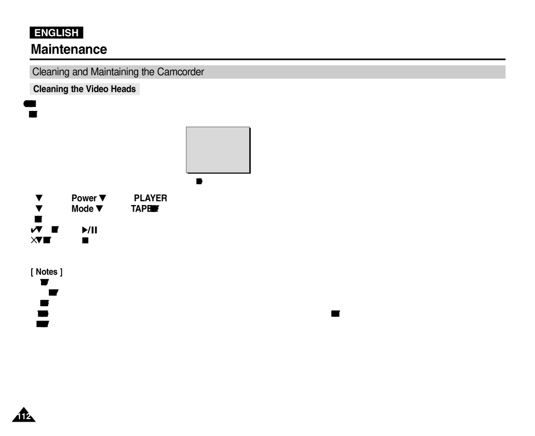 Samsung VP-D451(i), VP-D453(i), VP-D455(i), VP-D454(i) manual Cleaning and Maintaining the Camcorder, Cleaning the Video Heads 