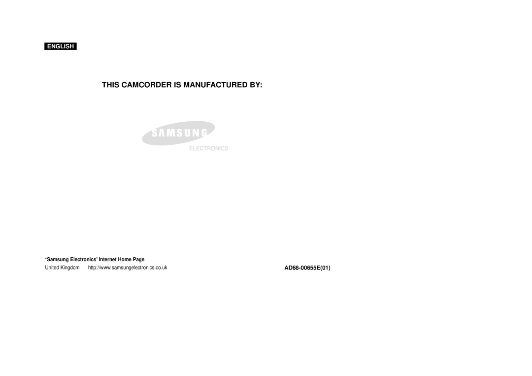 Samsung VP-D5000i instruction manual AD68-00655E01 