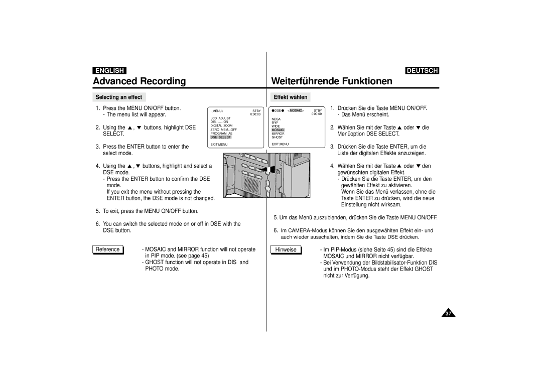 Samsung VP-D55, VP-D63 manual Select 