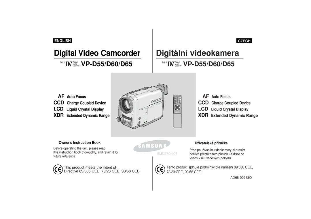 Samsung VP-D60, VP-D65 manual Digit‡ln’ videokamera 