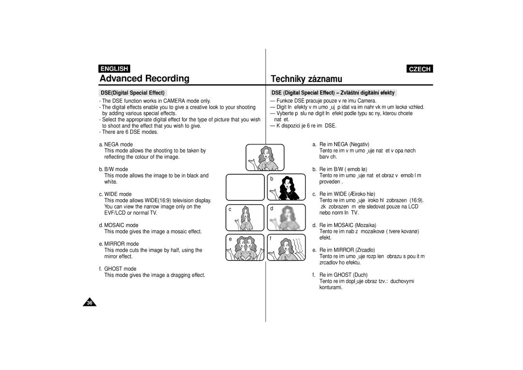 Samsung VP-D65, VP-D60 manual Advanced Recording 