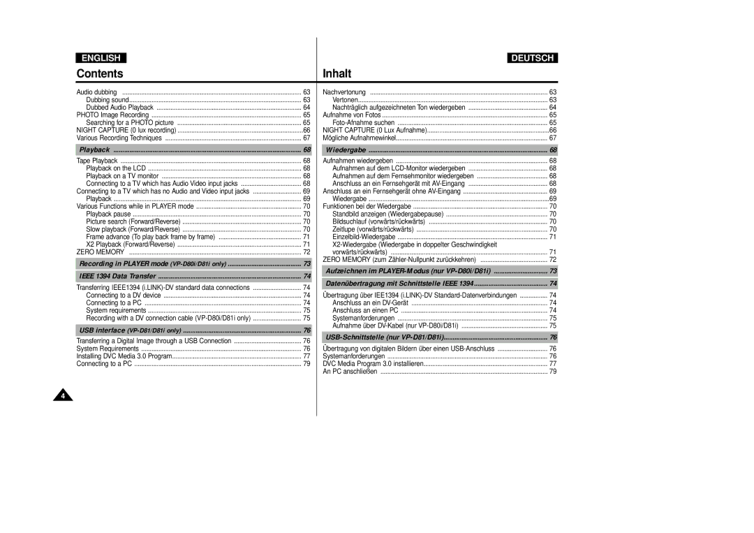 Samsung VP-D80/D81, VP-D80i/D81i manual X2-Wiedergabe Wiedergabe in doppelter Geschwindigkeit 