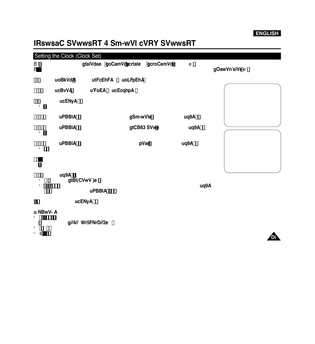 Samsung VP-D965Wi manual Initial Setting System Menu Setting, Setting the Clock Clock Set 