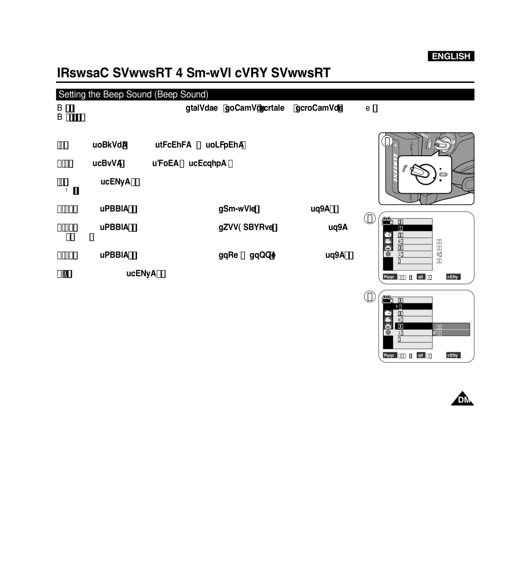 Samsung VP-D965Wi manual Setting the Beep Sound Beep Sound 