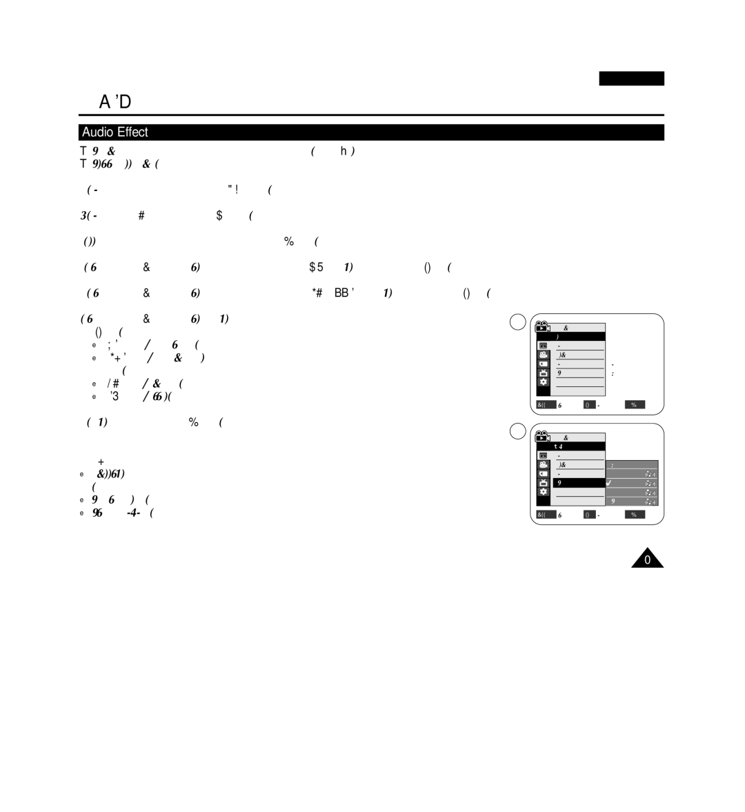 Samsung VP-D965Wi manual Audio Effect 