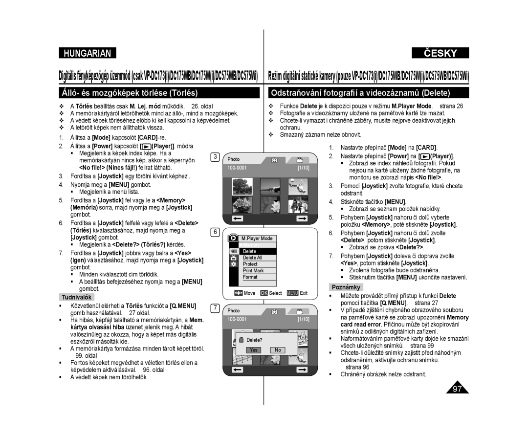 Samsung VP-DC175WB/XEO, VP-DC171W/XEO, VP-DC171/XEO, VP-DC575WB/XEO manual Player. módra 