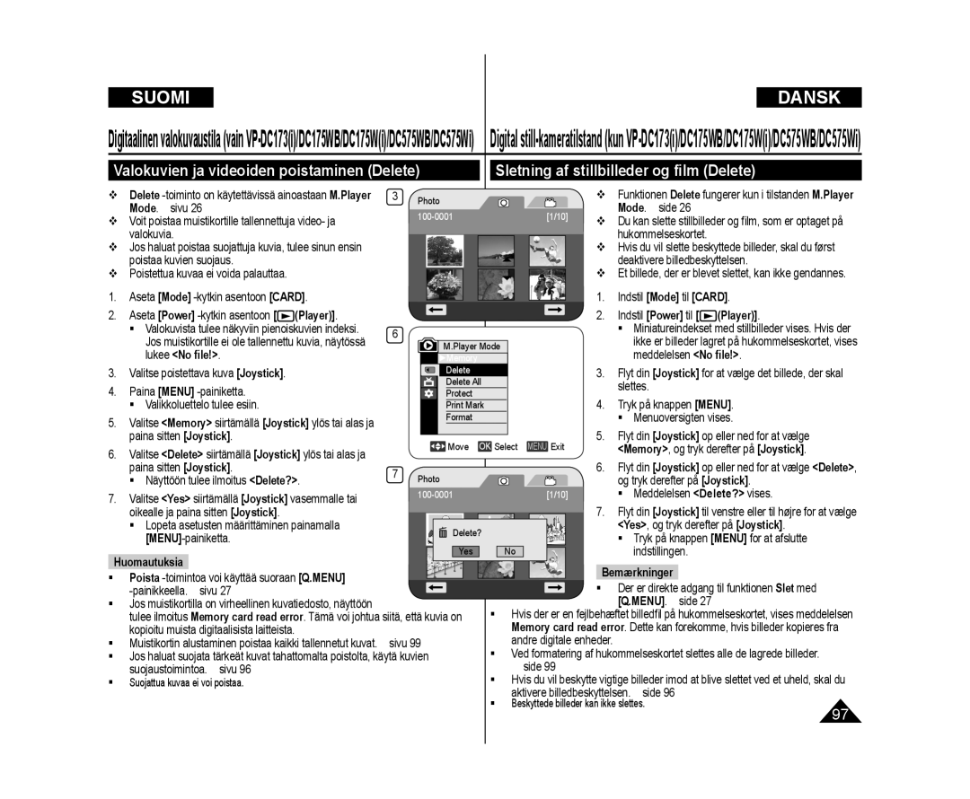 Samsung VP-DC171W/XEE, VP-DC171/XEE, VP-DC172W/XEE manual Lukee No ﬁle 