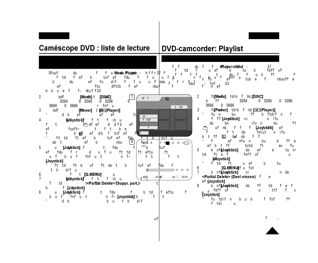 Samsung VP-DC171/XEF manual Gedeelte playlist wissen Scène-Deel wissen DVD-RWVR stand, Dans un index au format vignette 