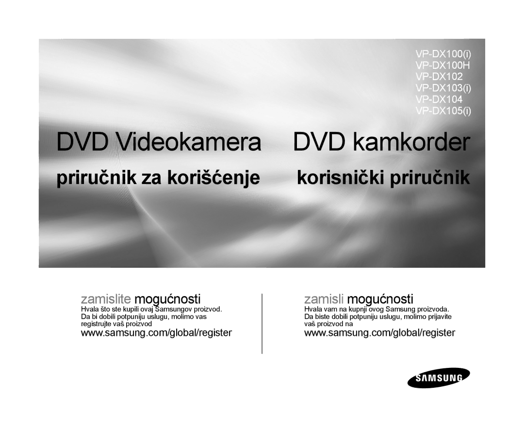 Samsung VP-DX105/EDC, VP-DX100/EDC manual DVD Videokamera 