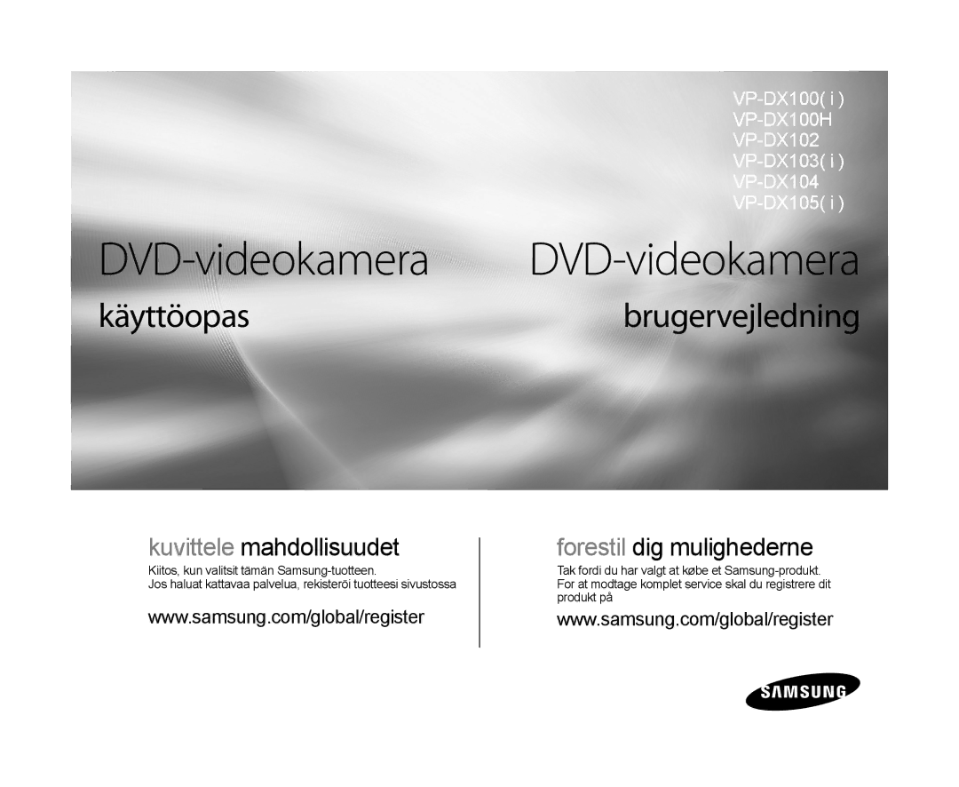 Samsung VP-DX100/XEE manual Käyttöopas, Brugervejledning 