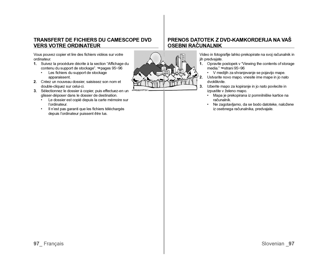 Samsung VP-MX25E/EDC, VP-DX105/XEF, VP-DX100/XEF manual Transfert DE Fichiers DU Camescope DVD Vers Votre Ordinateur 