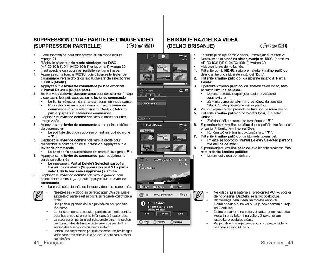 Samsung VP-DX100/XEF, VP-DX105/XEF, VP-MX25E/EDC manual Edit 