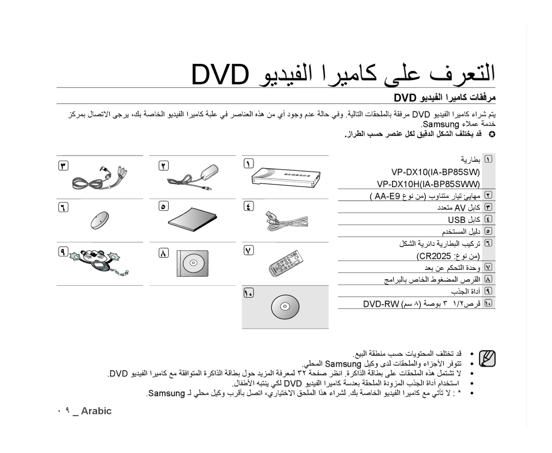 Samsung VP-DX10/SAH Dvd ﻮﻳﺪﻴﻔﻟﺍ ﺍﺮﻴﻣﺎﻛ ﻰﻠﻋ ﻑﺮﻌﺘﻟﺍ, Dvd ﻮﻳﺪﻴﻔﻟﺍ ﺍﺮﻴﻣﺎﻛ ﺕﺎﻘﻓﺮﻣ, ﺯﺍﺮﻄﻟﺍ ﺐﺴﺣ ﺮﺼﻨﻋ ﻞﻜﻟ ﻖﻴﻗﺪﻟﺍ ﻞﻜﺸﻟﺍ ﻒﻠﺘﺨﻳ ﺪﻗ 