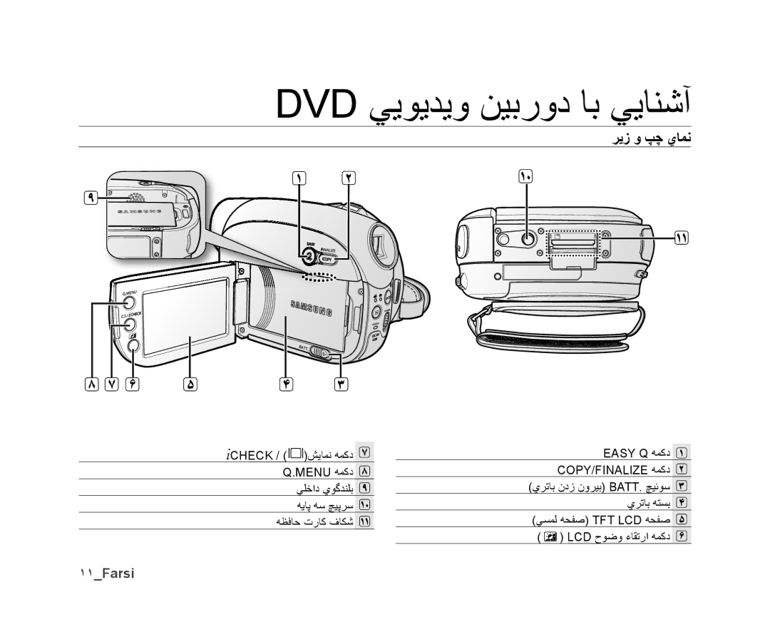 Samsung VP-DX10H/MEA, VP-DX10/UMG, VP-DX10/HAC, VP-DX10/KNT, VP-DX10/ADL, VP-DX10/MEA, VP-DX10H/HAC manual ﺮﻳﺯ ﻭ ﭗﭼ ﻱﺎﻤﻧ, ١١Farsi 