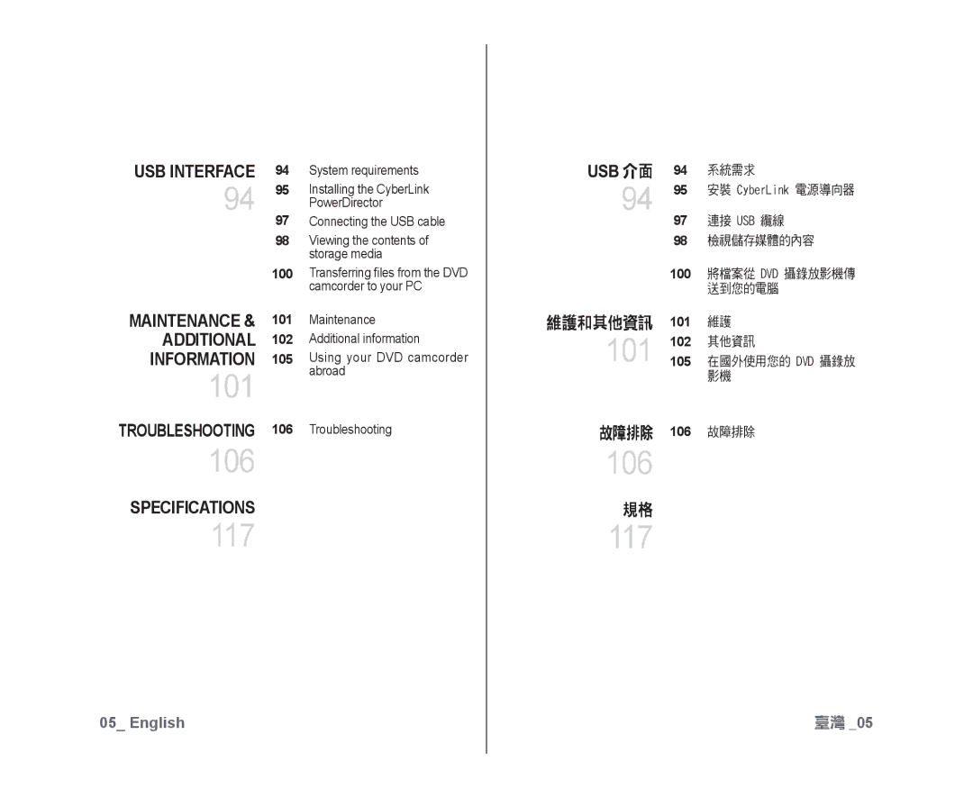 Samsung VP-DX10/SAH, VP-DX10/XEF, VP-DX10H/XEF manual Maintenance, Additional information, 105, Abroad, Troubleshooting 