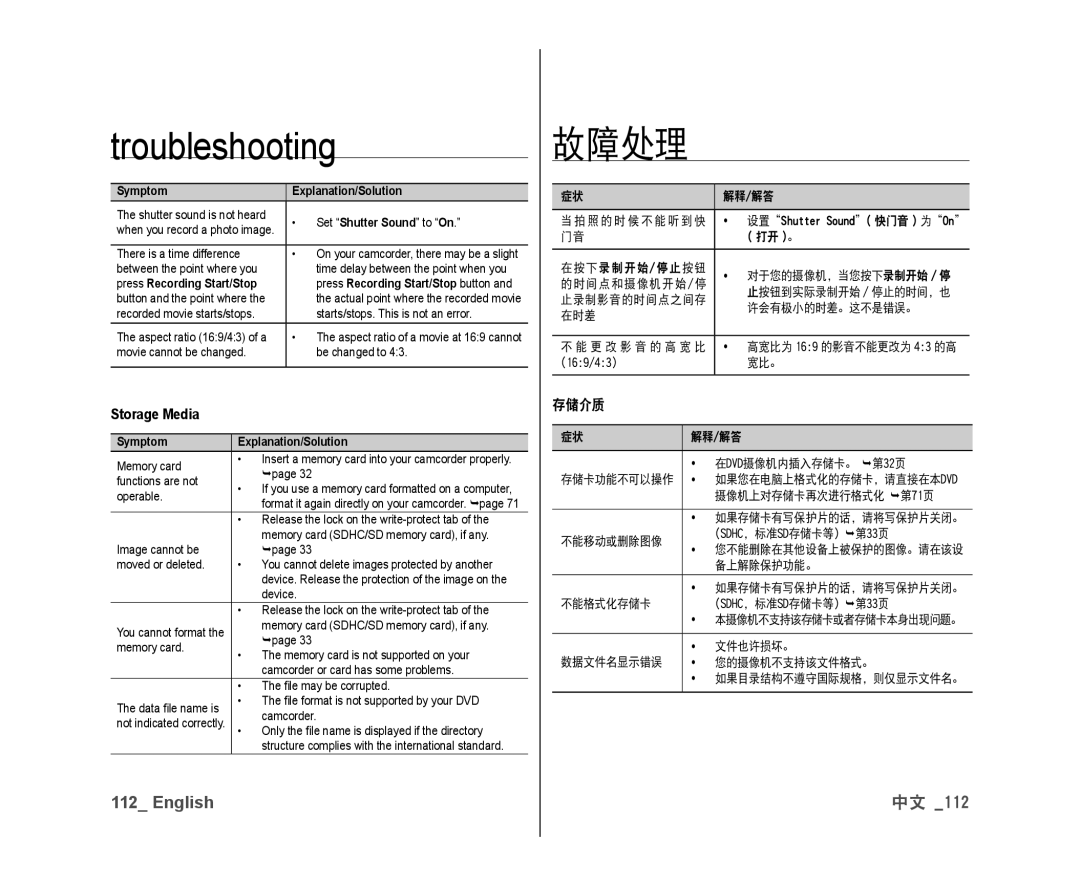 Samsung VP-DX10/HAC, VP-DX10/XEF, VP-DX10H/XEF, VP-DX10/XEO, VP-DX10/XEE Set Shutter Sound to On, Press Recording Start/Stop 