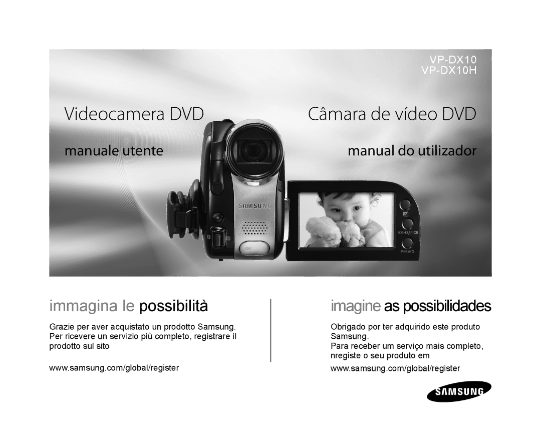 Samsung VP-DX10H/XEF, VP-DX10/XEF manual Videocamera DVD, Câmara de vídeo DVD 