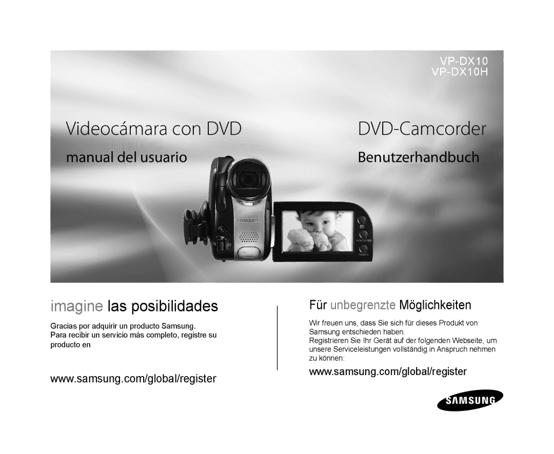 Samsung VP-DX10/XEO, VP-DX10/XEF, VP-DX10/XEE manual Videocámara con DVD, DVD-Camcorder 