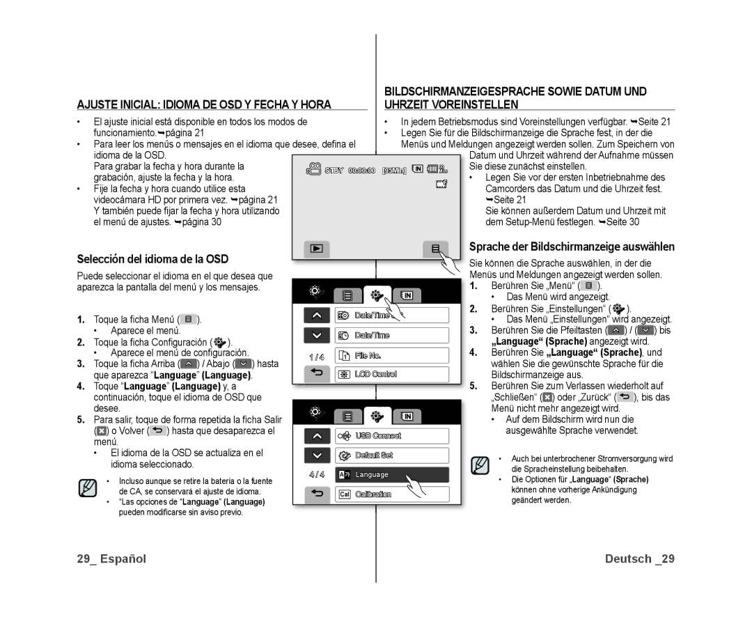 Samsung VP-DX10/XEE, VP-DX10/XEF, VP-DX10/XEO manual Que aparezca Language Language 