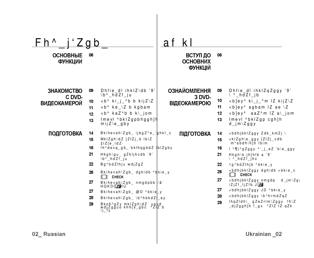 Samsung VP-DX10/XEK, VP-DX10/XER manual Cодержание, Зміст, Ознайомлення З DVD, Icheck 