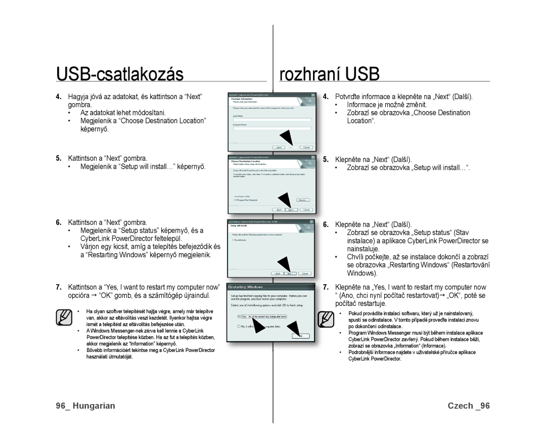 Samsung VP-DX10/XEO manual Po dokončení odinstalace 