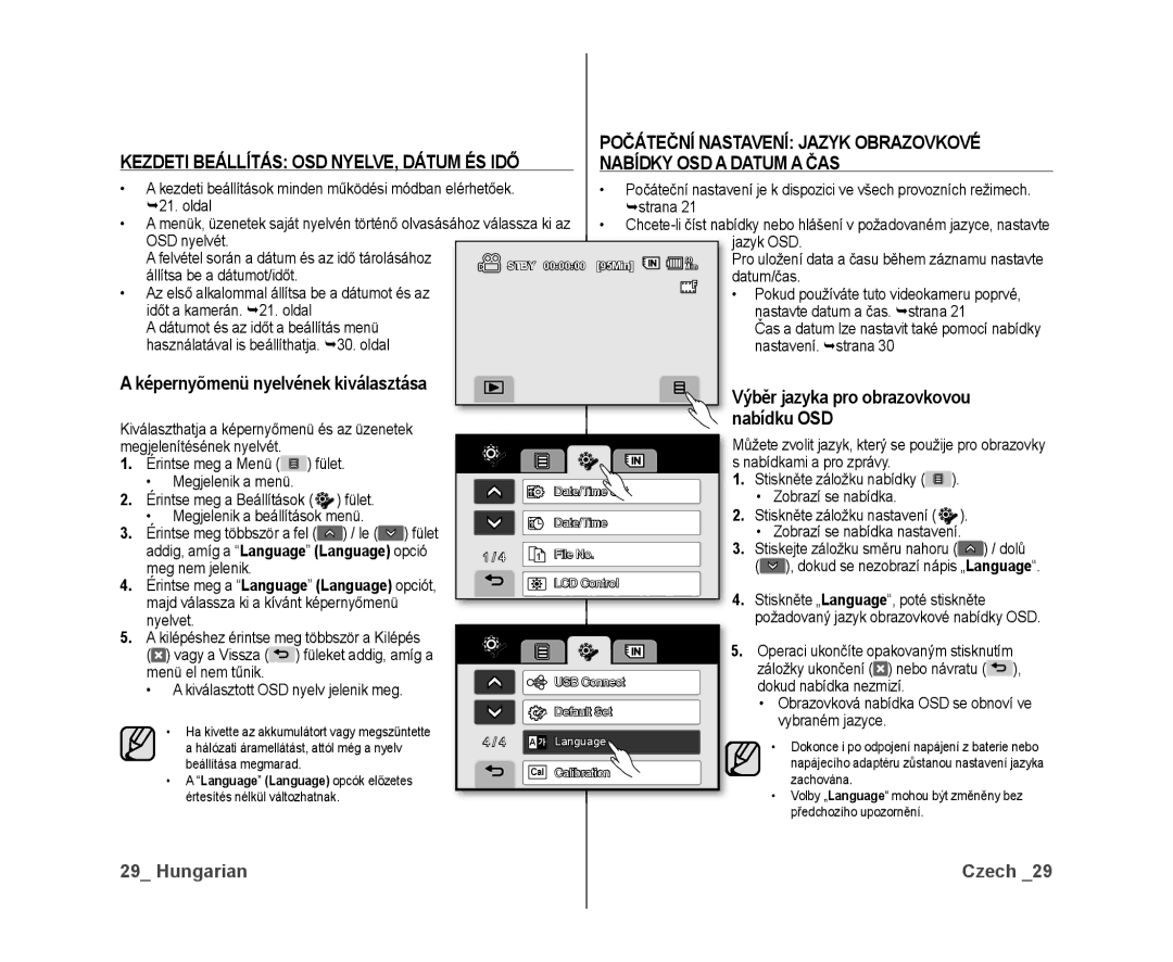 Samsung VP-DX10/XEO manual Nabídku OSD 