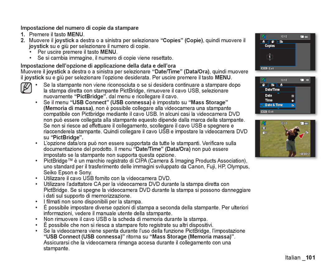 Samsung VP-DX200/EDC, VP-DX205/EDC manual Impostazione del numero di copie da stampare 