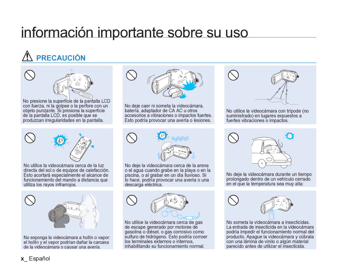 Samsung VP-DX205/EDC, VP-DX200/EDC manual Precaución 