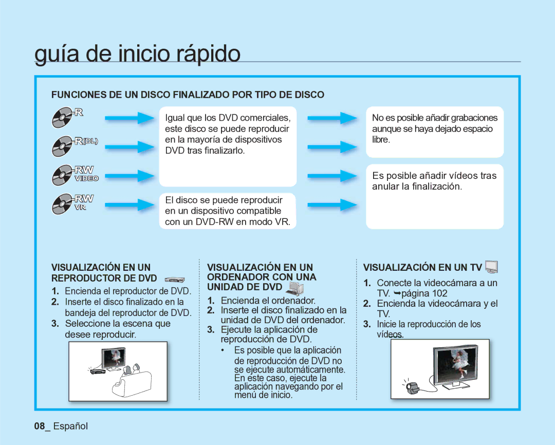 Samsung VP-DX205/EDC, VP-DX200/EDC manual Seleccione la escena que desee reproducir, Encienda el ordenador 