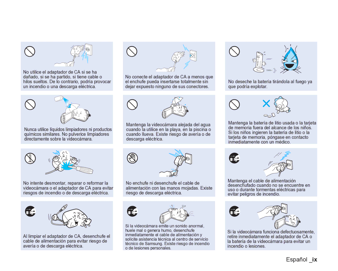 Samsung VP-DX200/EDC, VP-DX205/EDC manual Español 