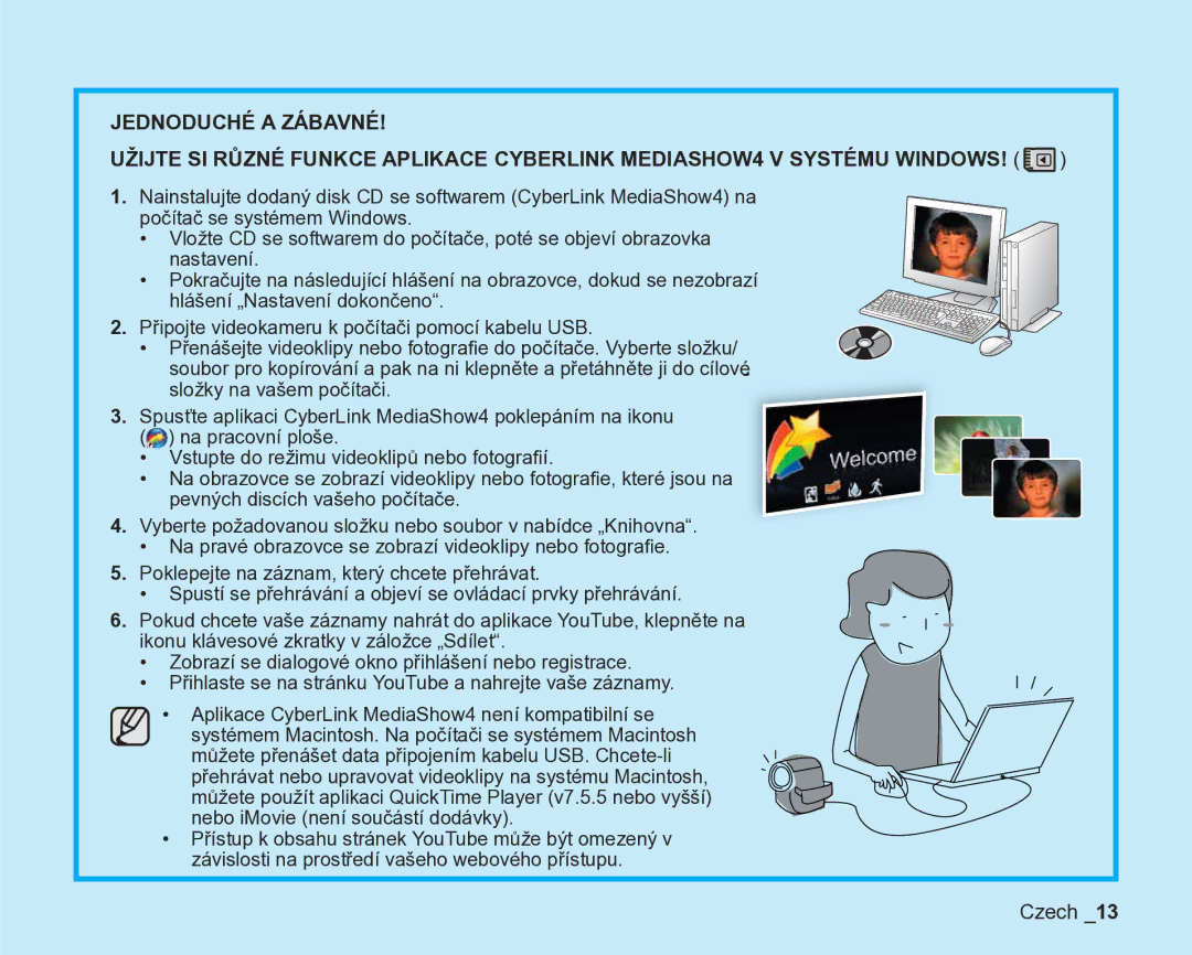 Samsung VP-DX200/EDC, VP-DX205/EDC manual Czech 