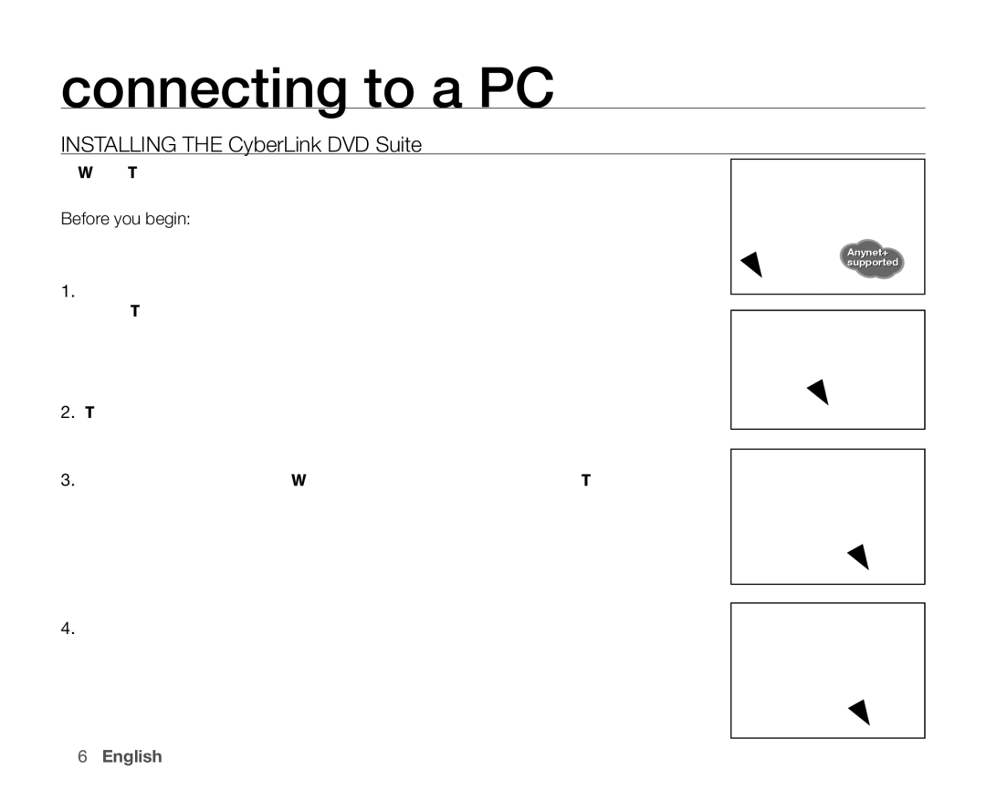 Samsung VP-HMX10A, VP-HMX10ED, VP-HMX10CN, VP-HMX10N user manual Installing the CyberLink DVD Suite 