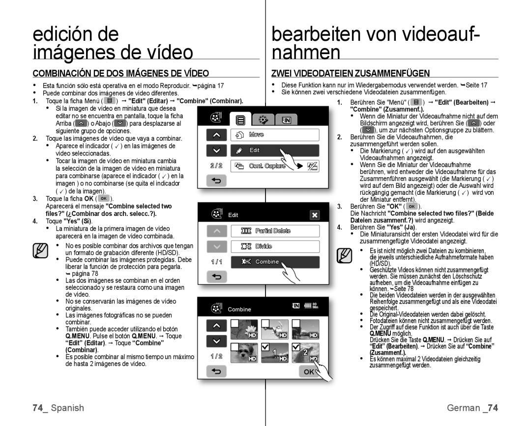 Samsung VP-HMX10C/XEO, VP-HMX10C/XEF, VP-HMX10C/XEE, VP-HMX10A/XEO, VP-HMX10/XEO manual Imágenes de vídeo Nahmen 