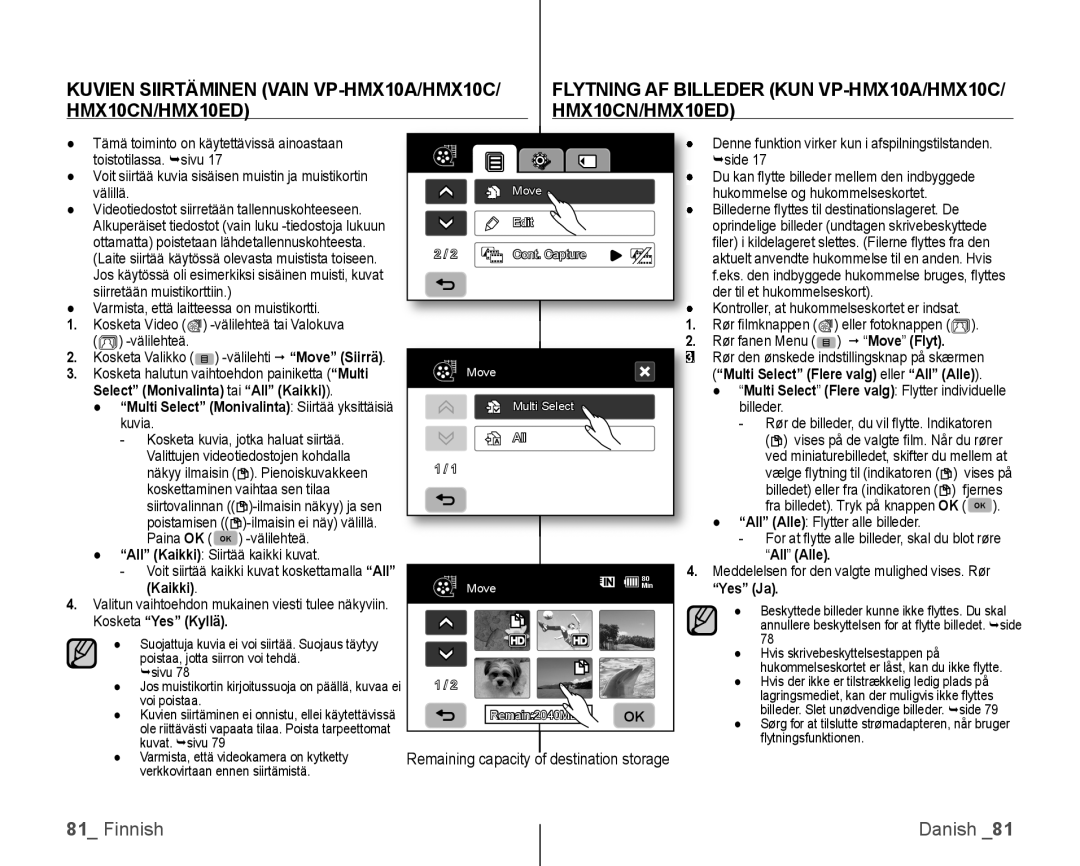 Samsung VP-HMX10/XEE manual Kaikki 