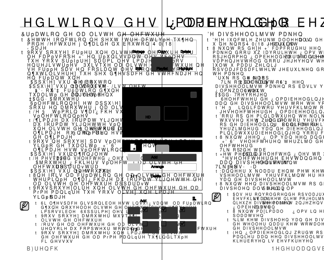 Samsung VP-HMX10/XEF, VP-HMX10C/XEF manual Création de la liste de lecture, 76French, Afspeellijst maken, Nederlands76 