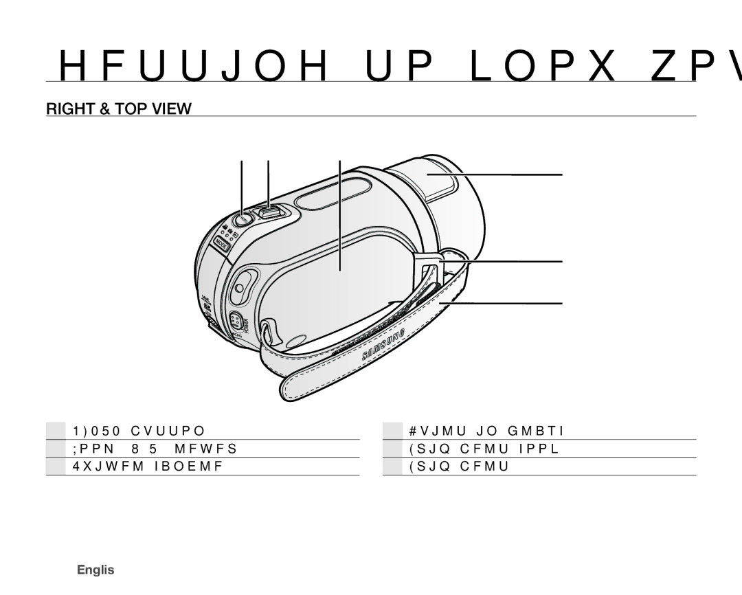 Samsung VP-HMX20C/XEU, VP-HMX20C/EDC, VP-HMX20C/CAN, VP-HMX20C/XEE, VP-HMX20C/NWT, VP-HMX20C/XER manual Right & TOP View 