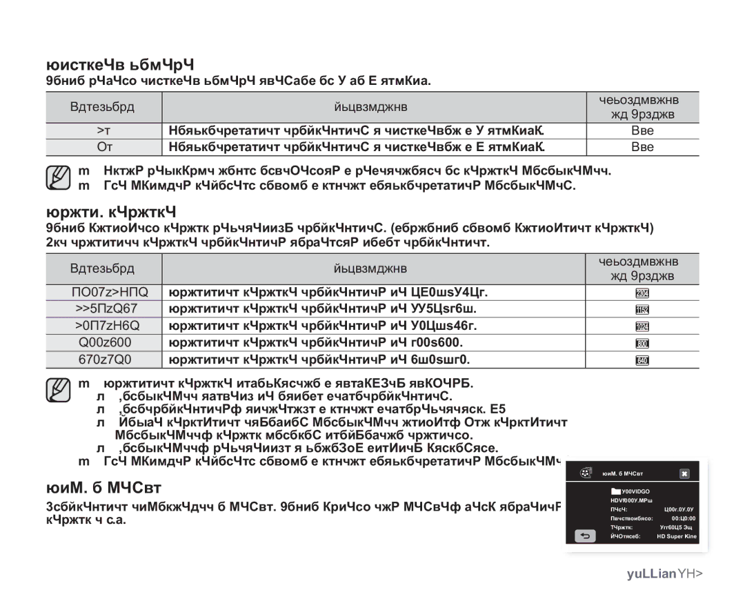 Samsung VP-HMX20C/XEK Интервал показа, Измен. размера, Инф. о файле, Можно задать интервал показа слайдов от 1 до 3 секунд 