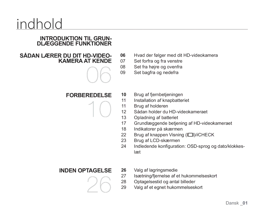 Samsung VP-HMX20C/XEE, VP-HMX20C/EDC manual Joeipme, Inden Optagelse 