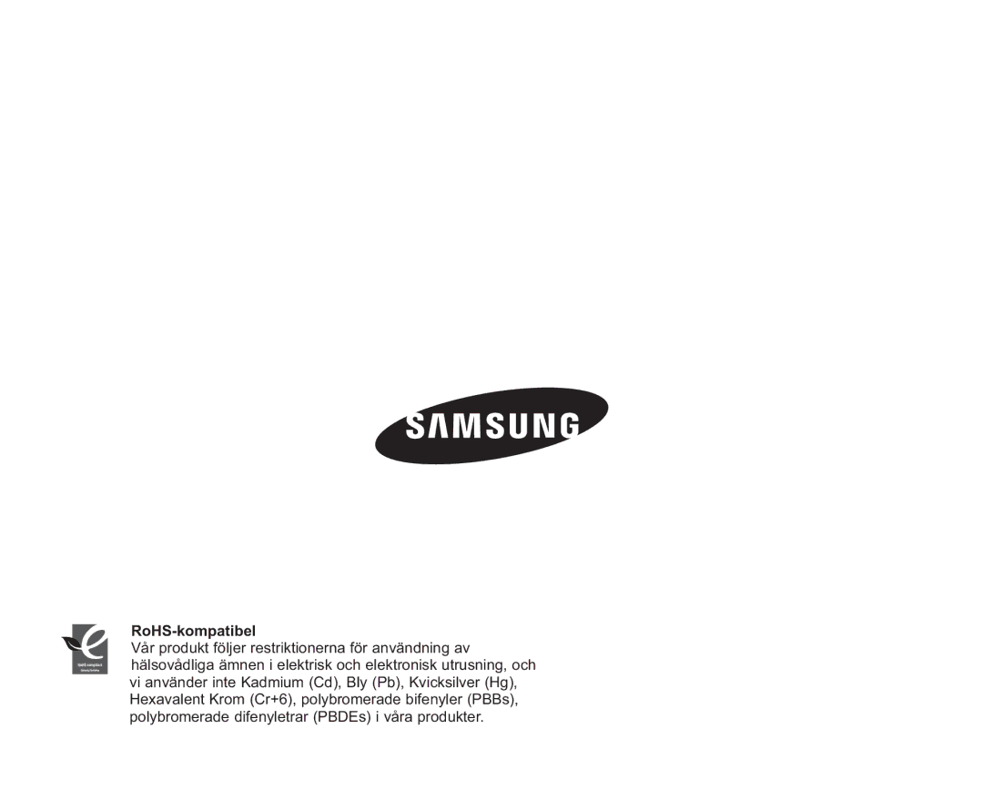 Samsung VP-HMX20C/XEE, VP-HMX20C/EDC manual RoHS-kompatibel 