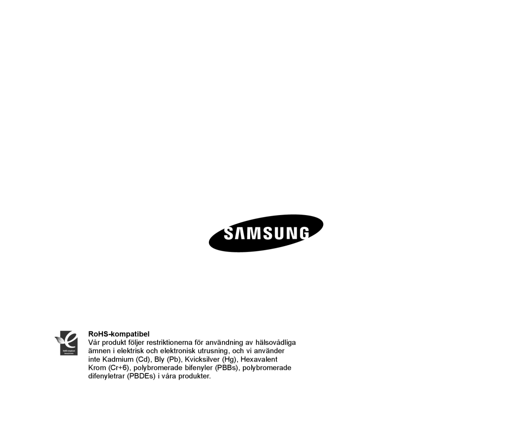 Samsung VP-HMX20C/EDC, VP-HMX20C/XEE manual RoHS-kompatibel 